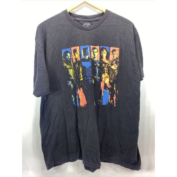DC Comics Justice League Black Short sleeve and Neon T-Shirt Men's XXL 50-52 - Picture 1 of 7